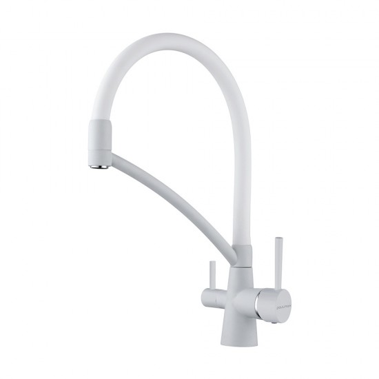 Смеситель для кухни Paulmark SIEGEN Si213111-WH белый  полностью