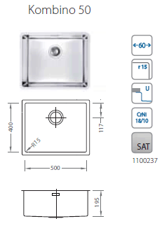 Мойка для кухни Alveus Kombino 50