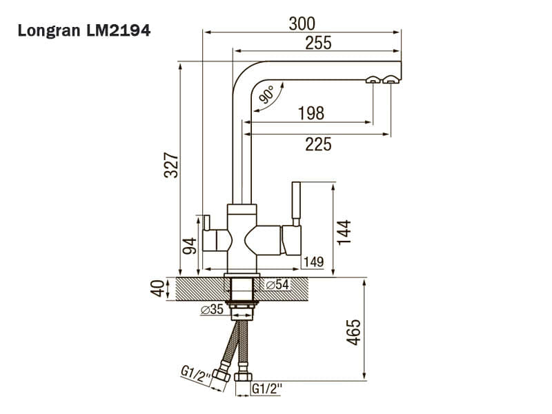 Смеситель для кухни Longran Sprint Universal LM2194 - 10 Onyx/Bronze