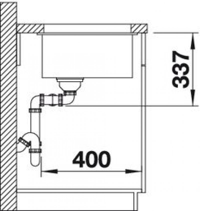 Кухонная мойка Blanco SUBLINE 350/350-U Silgranit черный, отводная арматура InFino 525987
