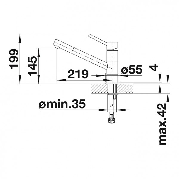 Смеситель для кухни Blanco KANO однорычажный Silgranit хром/черный 526175