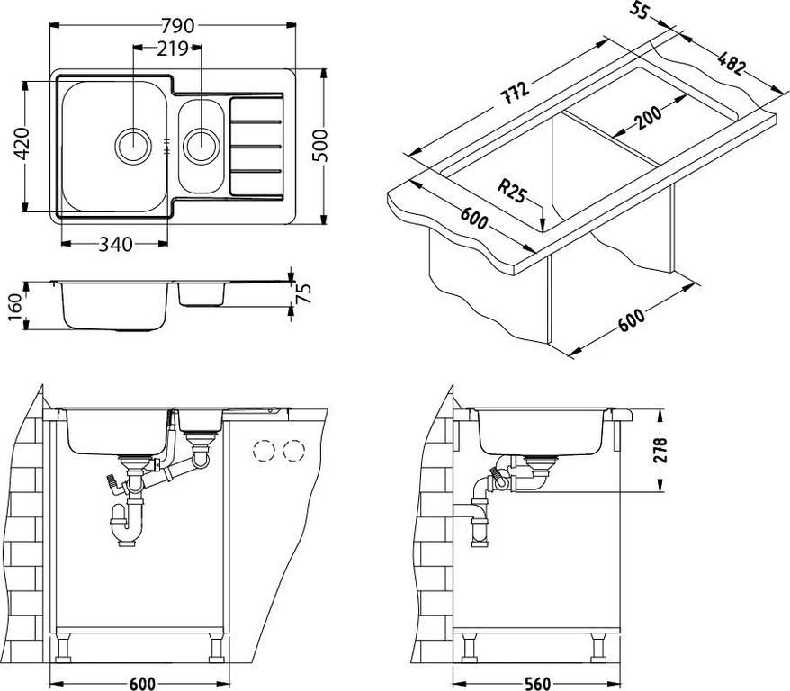 Мойка для кухни Alveus Line 70 (Satin)
