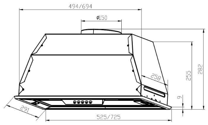 Встраиваемая вытяжка LEX GS Bloc P 900 Inox