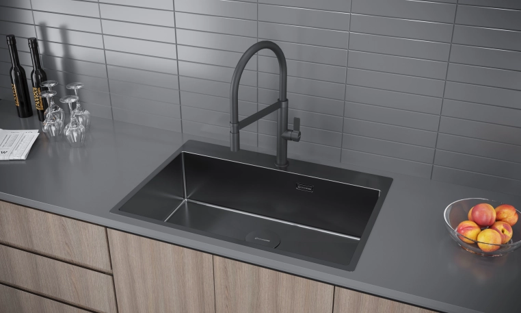 Кухонная мойка Kuchenstern WERK 80 вороненая  сталь 508GM50