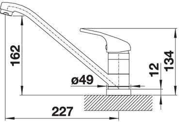 Смеситель для кухни Blanco Daras-F хром, установка перед окном, однорычажный 521751