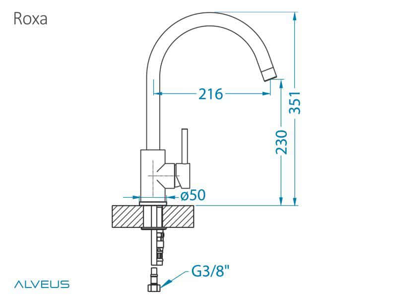 Смеситель для кухни Alveus Roxa Granital G55 Beige
