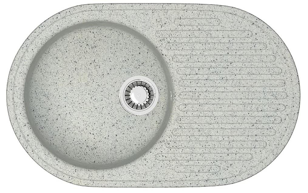 Мраморная мойка для кухни ZETT lab модель 11/Q10 светло-серый