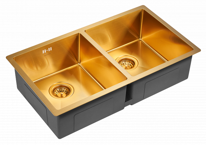 Мойка для кухни Paulmark TWIN PM237844-BG брашированное золото