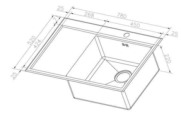 Мойка для кухни Zorg RX-7851-R нержавеющая сталь