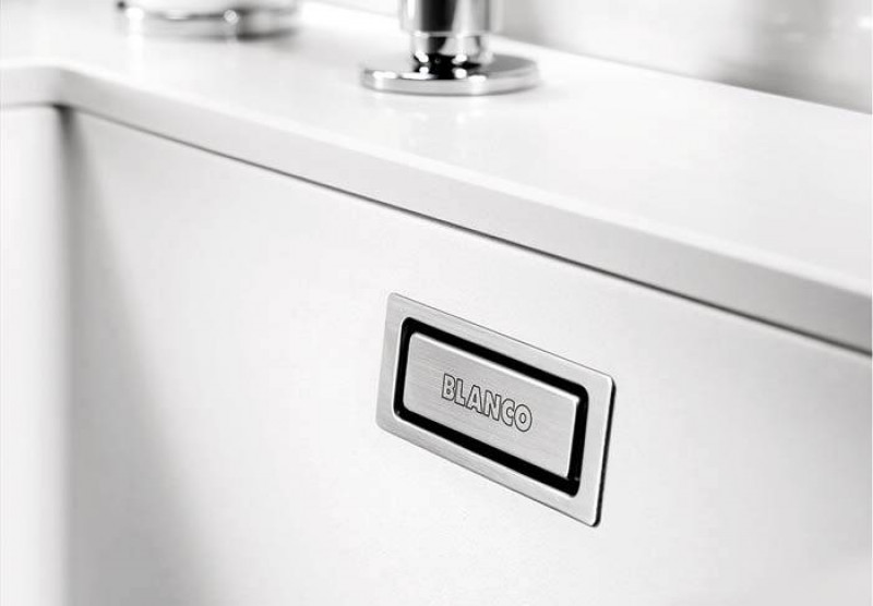 Кухонная мойка Blanco SUBLINE 350/350-U Silgranit черный, отводная арматура InFino 525987