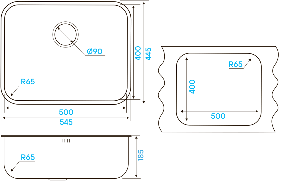 Кухонная мойка Kuchenstern RUND 60 нержавеющая сталь 652SS60