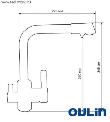Смеситель для кухни Oulin OL-8073 нерж. сталь, сатин
