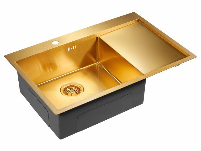 Мойка для кухни Paulmark ATLAN L PM217851-BGL правая брашированное золото