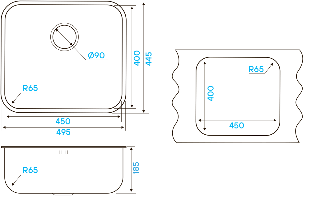 Кухонная мойка Kuchenstern RUND 50 нержавеющая сталь 651SS60