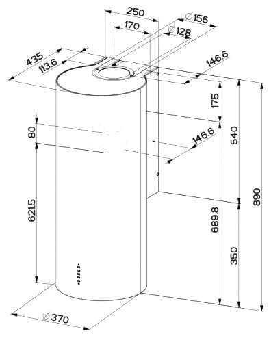 Каминная вытяжка Faber CYLINDRA PLUS WH GLOSS A37