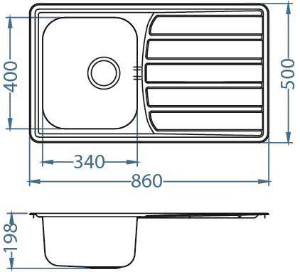 Мойка для кухни Alveus Zoom 30 (Satin) слив 90 мм
