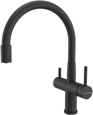 смеситель для кухни Kuchenstern WURM-FE гибкий излив черный 750BL80