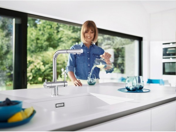 Смеситель для кухни Blanco FONTAS II с подключением фильтра Dark steel 527737