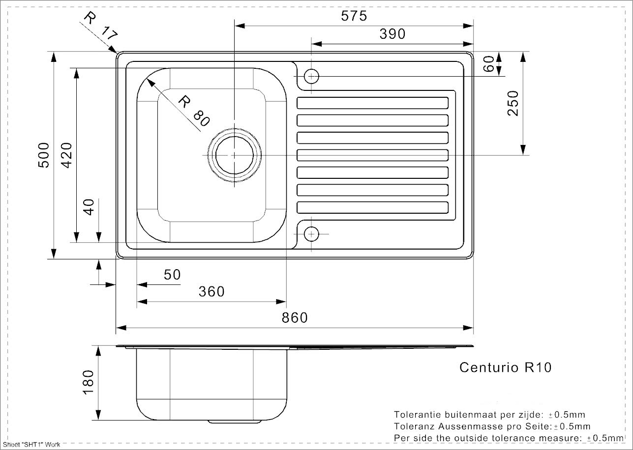 Мойка для кухни Reginox Centurio 10 (R) Lux Inset