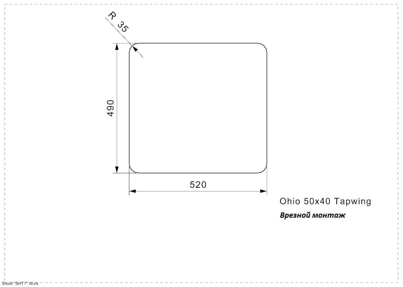 Мойка для кухни Reginox Ohio 50x40 Tapwing (L) Medium Integrated
