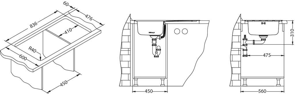 Мойка для кухни Alveus Zoom 30 (Satin) слив 90 мм