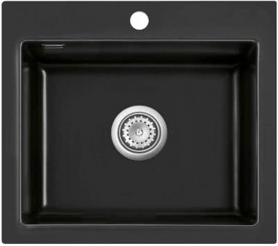 Керамическая мойка SystemCeram Mera 57 глянцевый черный
