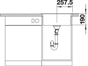 Кухонная мойка Blanco Dalago 5 Silgranit тёмная скала клапан-автомат 518848