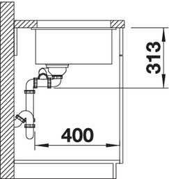 Мойка Blanco Subline 340/160-U антрацит чаша слева, отводная арматура InFino®