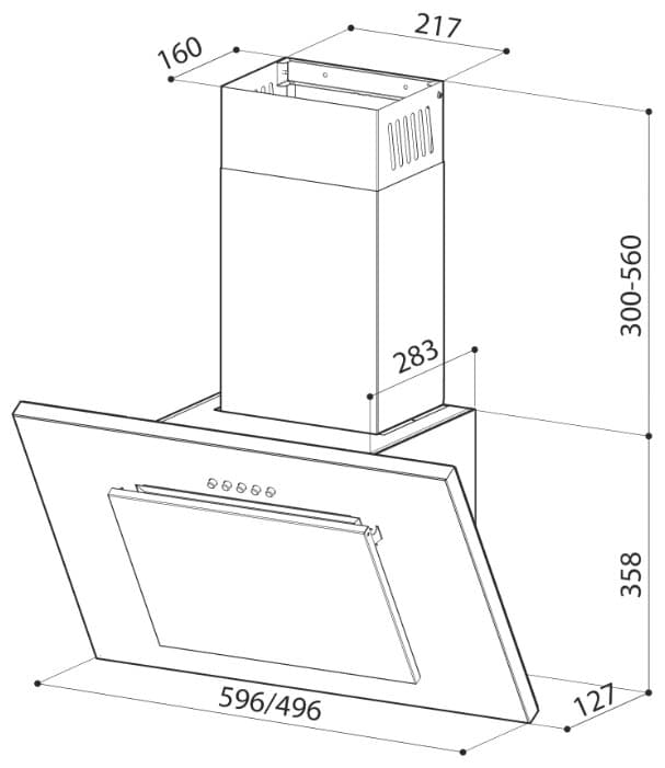 Каминная вытяжка LEX Mini 600 inox