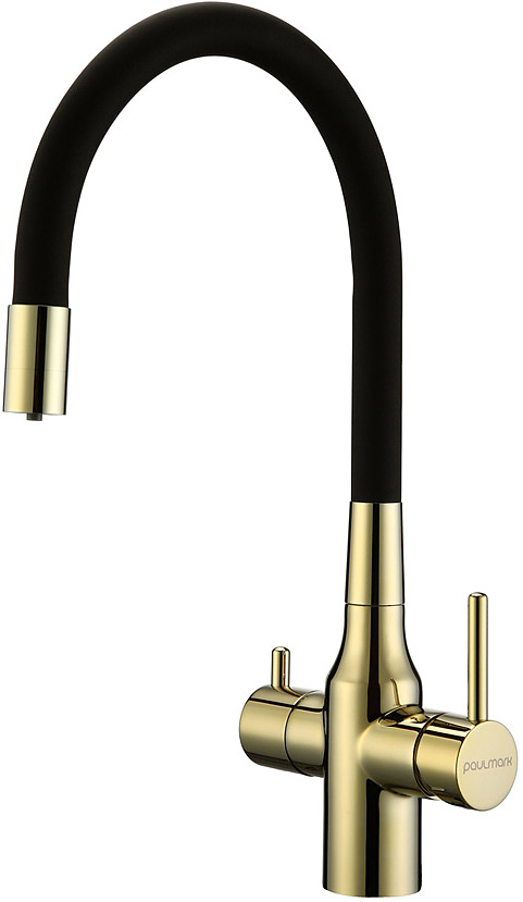 Смеситель для кухни Paulmark SALIX Sa213419-G гибкий излив золото