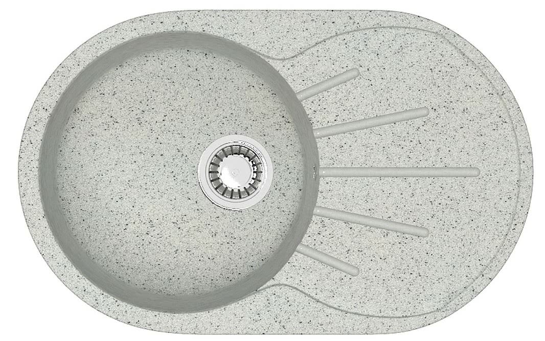 Мраморная мойка для кухни ZETT lab модель 110/Q10 светло-серый