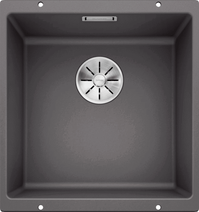Кухонная мойка Blanco SUBLINE 400-U Silgranit темная скала, отводная арматура InFino 523423