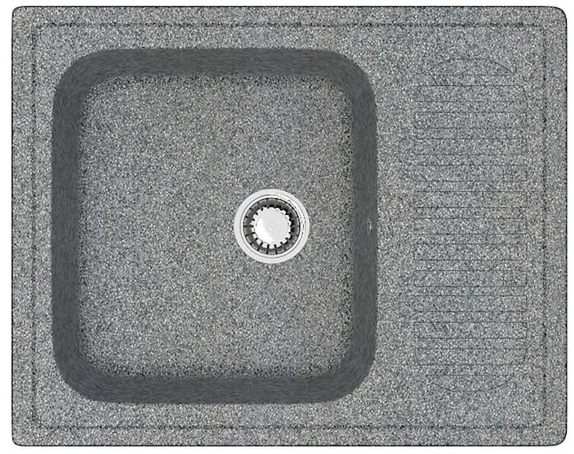 Мраморная мойка для кухни ZETT lab модель 15/Q8 темно-серый