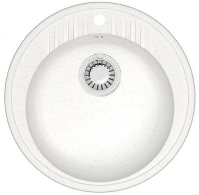 Мраморная мойка для кухни ZETT lab модель 6/Q1 белый лед