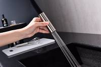 Смеситель для кухни Paulmark TORNADO To213402-BS  гибкий излив с подключением фильтра глянцевый никель