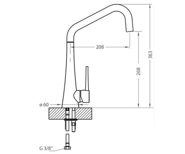 Смеситель для кухни Alveus Eden хром