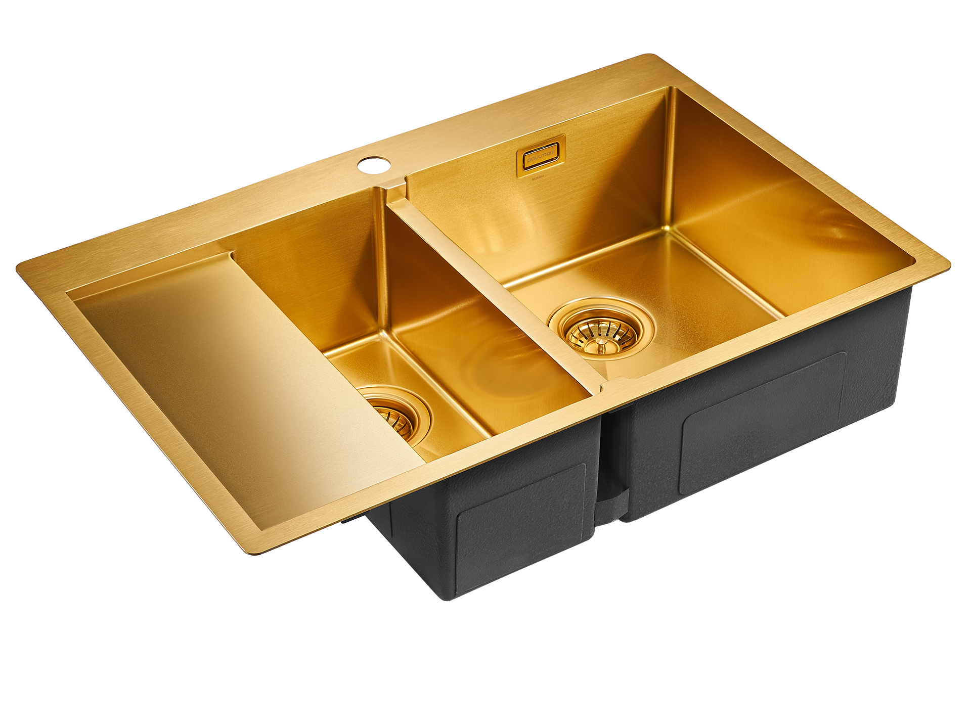 Мойка для кухни Paulmark UNION R PM537851-BGR правая брашированное золото