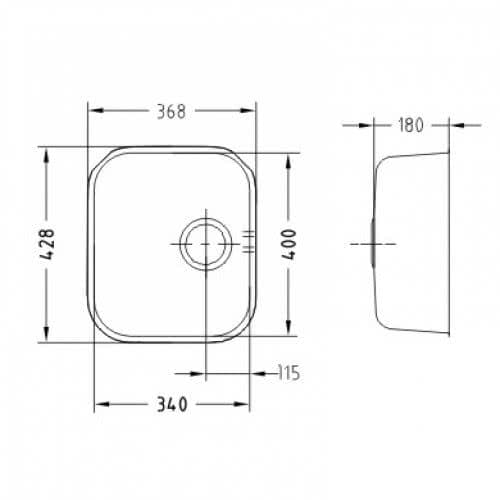 Мойка для кухни Alveus Variant 40, слив вдоль длинной стороны чаши