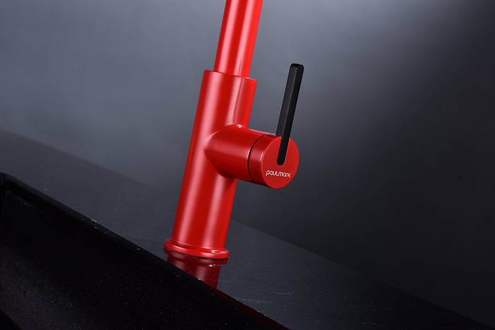 Смеситель для кухни Paulmark TORNADO To213402-FI гибкий излив с подключением фильтра глянцевый пламя