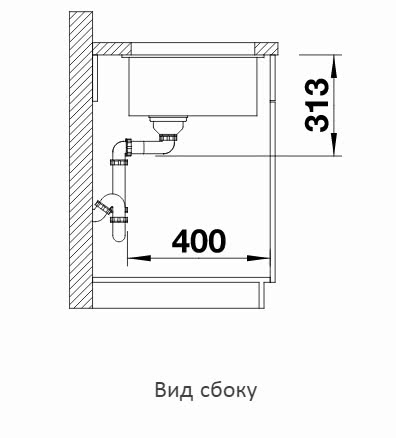 Кухонная мойка Blanco SUBLINE 400-U Silgranit белый, отводная арматура InFino 523426