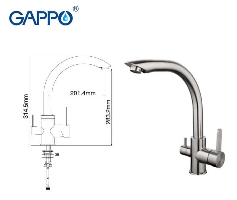 Смеситель для кухни Gappo G4399 сталь
