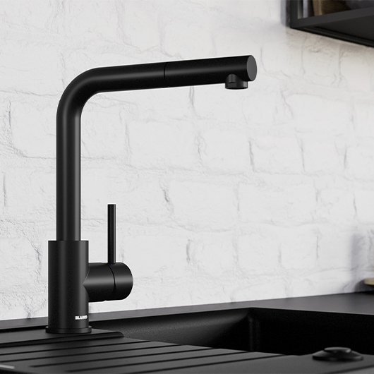 Смеситель для кухни Blanco MILA однорычажный черный матовый 526657