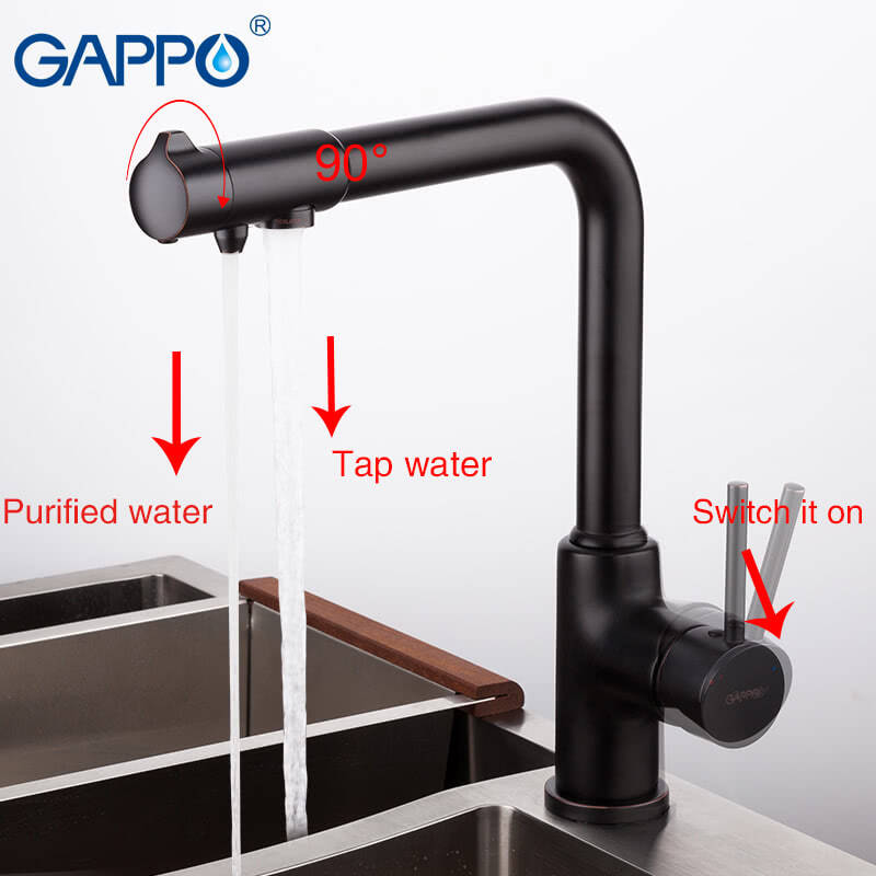 Смеситель для кухни Gappo G4390-10 черный
