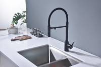 Смеситель для кухни Paulmark MAGNETO ONE Ma213188-GM с подключением фильтра и гибким изливом вороненая сталь