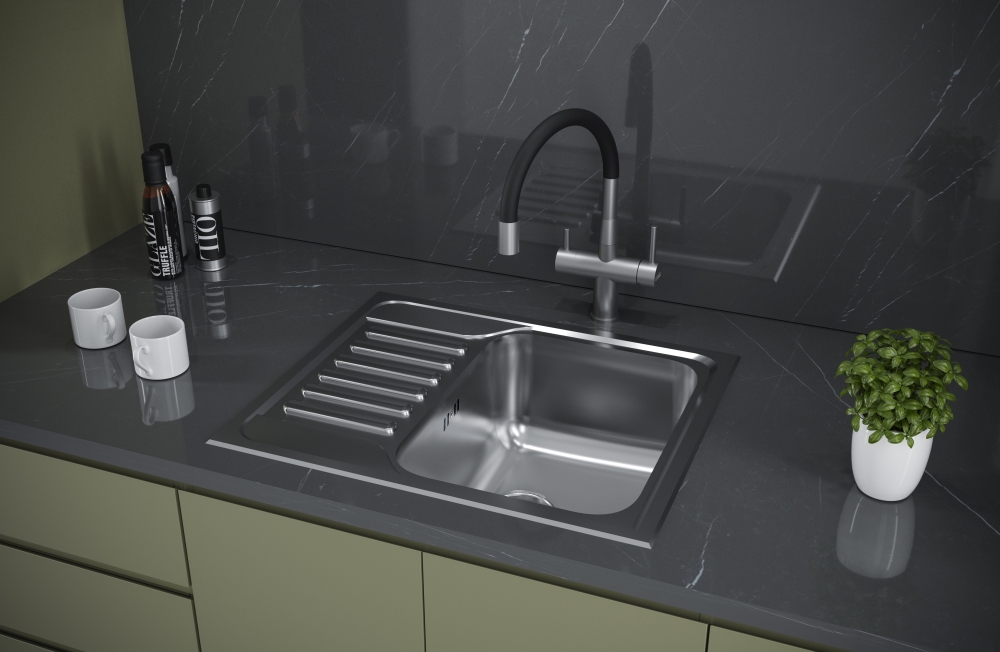 Кухонная мойка Kuchenstern BASIS 45 нержавеющая сталь 653SS60