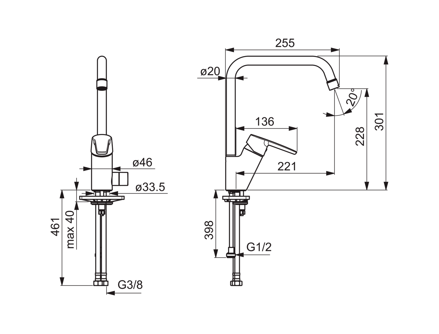 Смеситель для кухни Oras Saga 3934 с клапаном