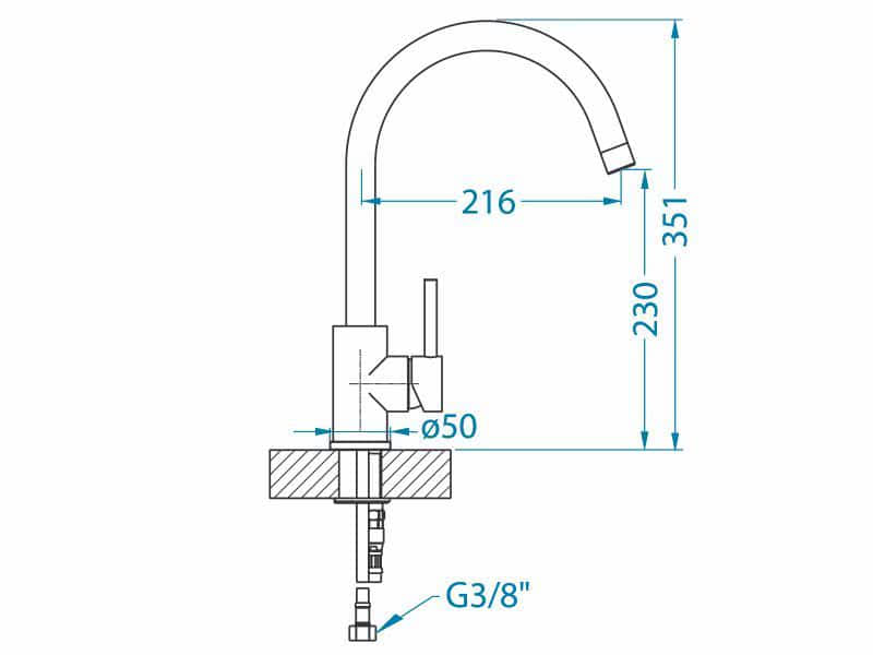 Смеситель для кухни Alveus Elza Granital G02M Pebble