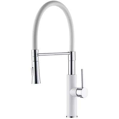 Смеситель для кухни с гибким изливом Ledeme L4097W-3 белый