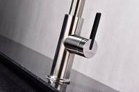 Смеситель для кухни Paulmark TORNADO To213402-BS  гибкий излив с подключением фильтра глянцевый никель