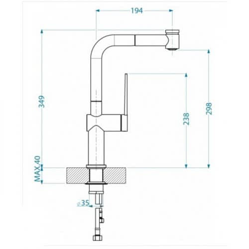 Смеситель для кухни Alveus Lara PS CHR-BR брашированный хром